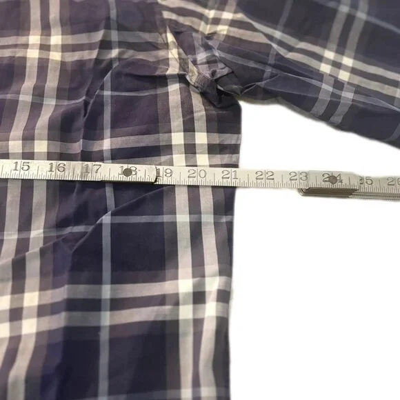 BURBERRY Shirt (M, Navy/Checkered, Cotton) - Picture 5 of 6